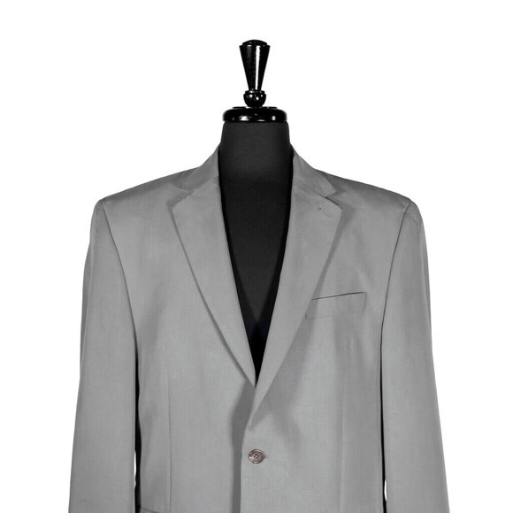 Chaps Ralph Lauren Mens Blazer Gray 2 Button Lined Suit Jacket Sport Coat 42L - Picture 4 of 8